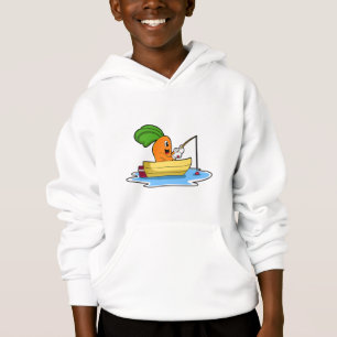Karotte im Boot beim Angeln mit Angelstange Hoodie