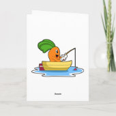 Karotte im Boot beim Angeln mit Angelstange Karte (Rückseite)