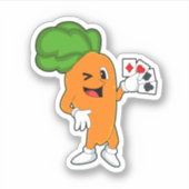 Karotte im Poker mit Poker-Karten Aufkleber (Vorderseite)