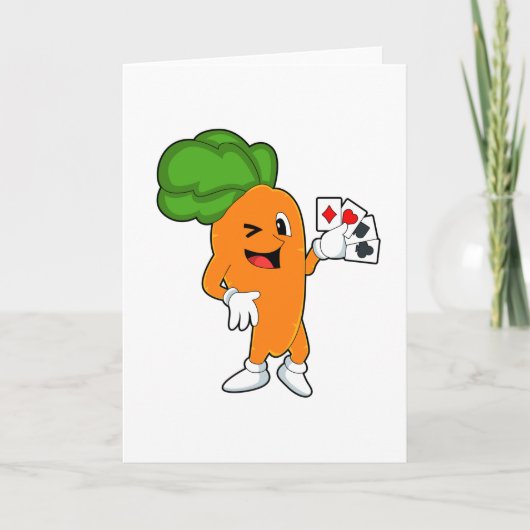 Karotte im Poker mit Poker-Karten Karte (Vorderseite)