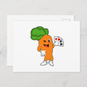 Karotte im Poker mit Poker-Karten Postkarte (Vorne/Hinten)