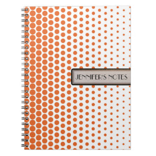 Karotte Orange Polka-Punkte Elegant Modern Weiß Notizblock