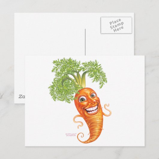 Karotte Postkarte (Vorne/Hinten)