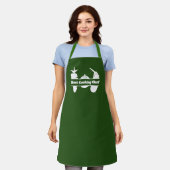 Karotte, Tomate und Aubergine geteiltes Monogramm Schürze (Getragen)