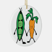 Karotte u. Erbsen Keramik Ornament (Rechts)