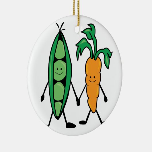 Karotte u. Erbsen Keramik Ornament (Rechts)