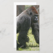 Karotte überstieg Gorilla mit den flaumigen Armen Dankeskarte (Vorne/Hinten)