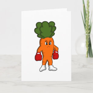 Karotten als Boxer mit Boxhandschuhen Karte