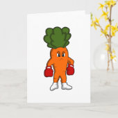 Karotten als Boxer mit Boxhandschuhen Karte (Gelbe Blume)