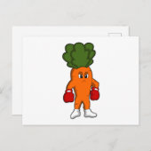 Karotten als Boxer mit Boxhandschuhen Postkarte (Vorne/Hinten)