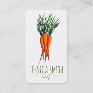 Karotten aus dem Küchengarten vegetarischen Koch Visitenkarte