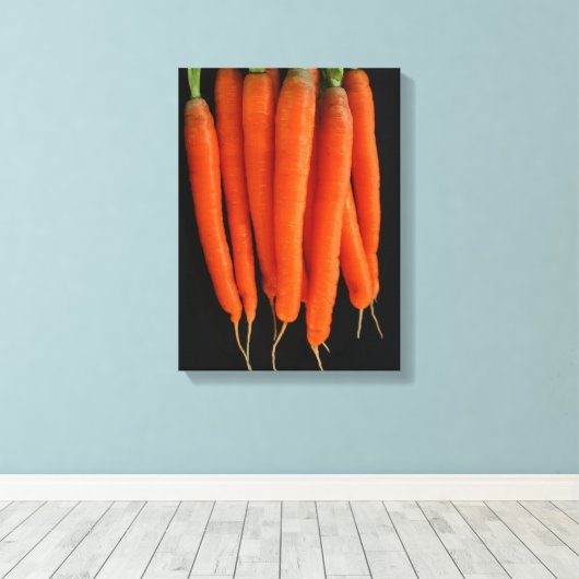 Karotten aus unserem Garten Leinwanddruck (Insitu (Holzboden))