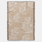Karotten-Blumen-Silhouette Sanftes Beige Decke (Vorderseite Vertikal)