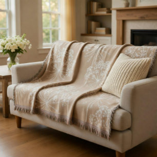 Karotten-Blumen-Silhouette Sanftes Beige Decke