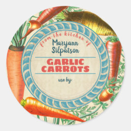 Karotten, die aus der Küche personalisiert werden Runder Aufkleber