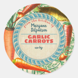 Karotten, die aus der Küche personalisiert werden Runder Aufkleber