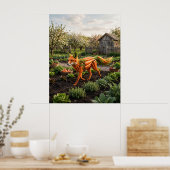 Karotten-Fuchs-Felder Poster (Küche)