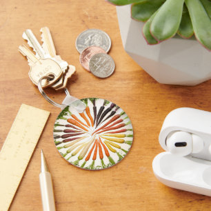 Karotten Gemüse Bunt Regenbogen Muster Garten Schlüsselanhänger