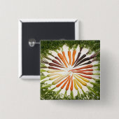 Karotten Gemüse farbenfrohe Regenbogen Muster Gart Button (Vorne & Hinten)