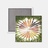 Karotten Gemüse farbenfrohe Regenbogen Muster Gart Magnet (Vorderseite/Rückseite)