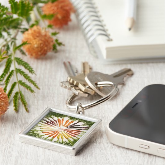 Karotten Gemüse farbenfrohe Regenbogen Muster Gart Schlüsselanhänger (Seite)