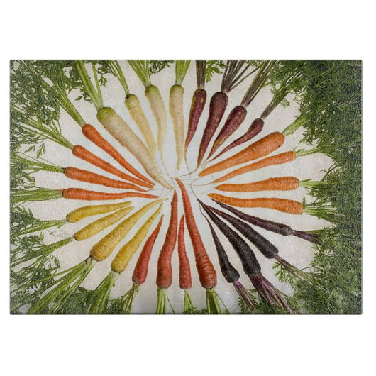 Karotten Gemüse farbenfrohe Regenbogen Muster Gart Schneidebrett (Vorderseite)