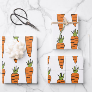 Karotten Gemüse gesundes Party Geschenkpapier Set