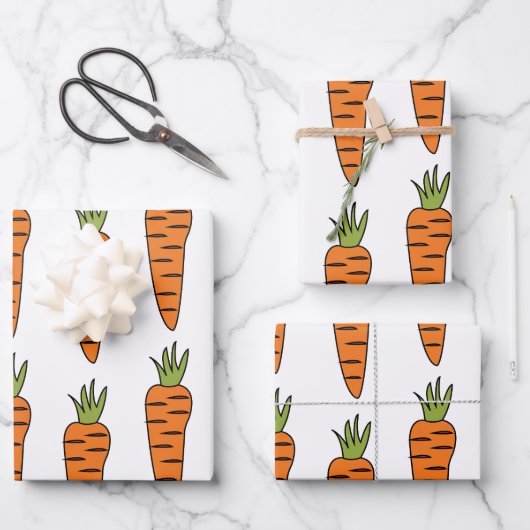 Karotten Gemüse gesundes Party Geschenkpapier Set (Vorderseite)