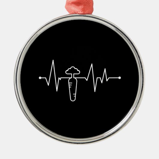 Karotten Gemüse Vegan Ornament Aus Metall (Vorne)