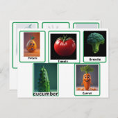 Karotten, Gemüseaufkleber für Erwachsene, Kinder Postkarte (Vorne/Hinten)