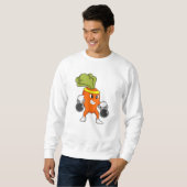 Karotten in Fitness mit Dumbells Sweatshirt (Vorne ganz)