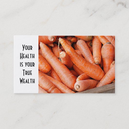 Karotten in Holzkiste Visitenkarte (Vorderseite)