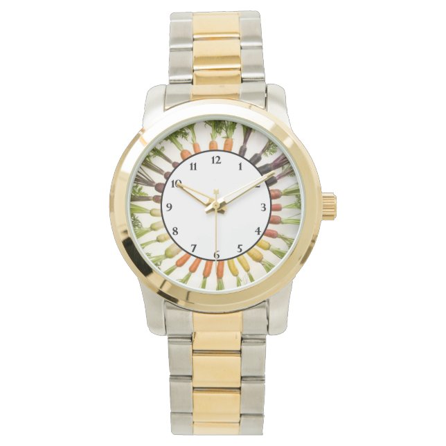 Karotten in vielen Farben Armbanduhr (Vorderseite)