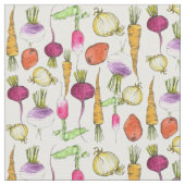 Karotten Kartoffeln Beeren Rottöckchen Gemüse Stoff (Nahaufnahme)