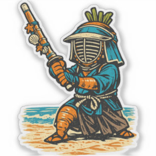 Karotten-Kendo-Strand-Dojo — Vintage-Sommer-Traini Aufkleber