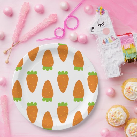 Karotten-Muster-Teller Pappteller (Party)