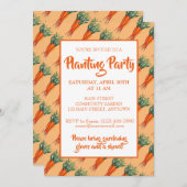 Karotten Orange Gemüsegarten Party Einladung (Vorne/Hinten)