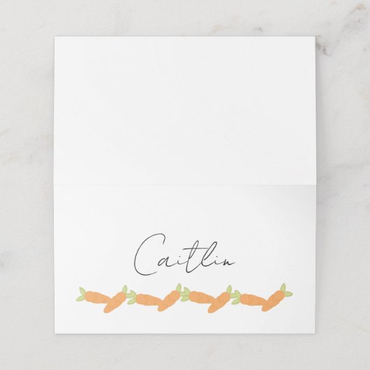 Karotten Platzkarten (Außenseite Aufgefaltet)