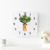 Karotten Quadratische Wanduhr (Zuhause)
