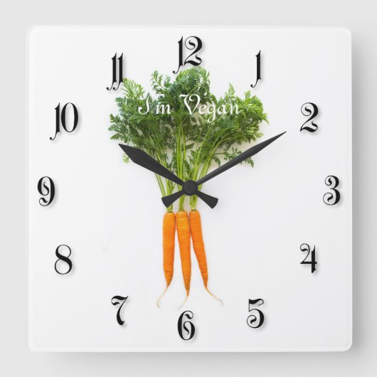 Karotten Quadratische Wanduhr (Vorderseite)