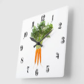 Karotten Quadratische Wanduhr (Winkel)