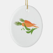 Karotten u. Erbsen Keramikornament (Rechts)