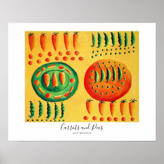Karotten und Erbsenmalerei Poster (Vorne)