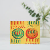 Karotten und Erbsenmalerei Postkarte (Stehend Vorderseite)