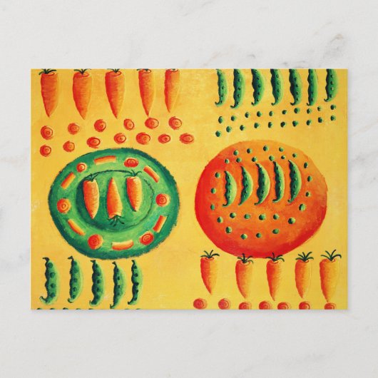 Karotten und Erbsenmalerei Postkarte (Vorderseite)