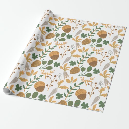 Karotten und Nüsse Geschenkpapier (Ungerollt)