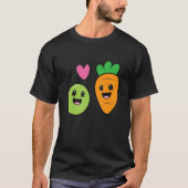 Karotten- und Pea-Food-Pair-Liebe Erbsen und Karot T-Shirt (Vorderseite)
