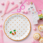 Karotten- und Polka-Papierplatte Pappteller (Party)
