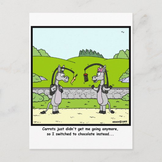 Karotten und Schokolade Postkarte (Vorderseite)