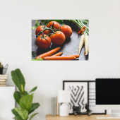 Karotten und Tomaten Pflanzenfotografie Poster (Heimbüro)